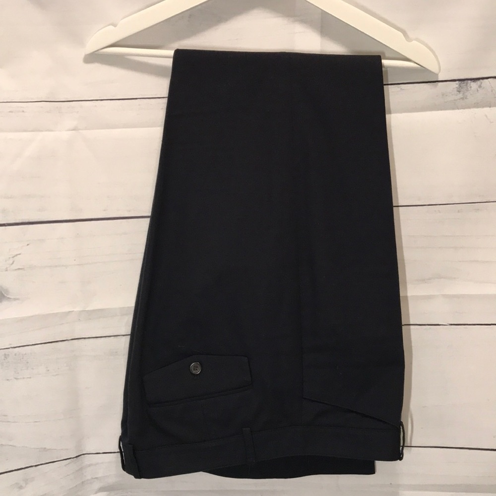 Navy, black linen pants